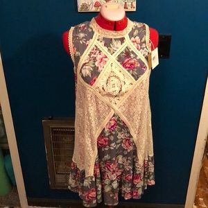 Lace floral tunic country chic